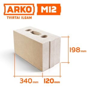 Silikatiniai blokeliai ARKO M12 340 x 120 x 198 mm – vnt.